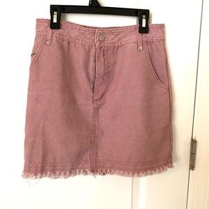 Lizard thicket pink denim skirt